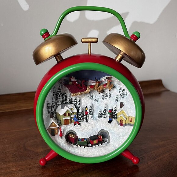 Roman Amusements 6" LED Musical Alarm Clock Figure 2012 Christmas Decor #34531 - Picture 3 of 17